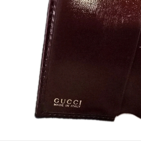 Elegant And Classic Authentic Gucci Burgundy Leather Wallet With Bamboo Accent - Picture 7 of 10